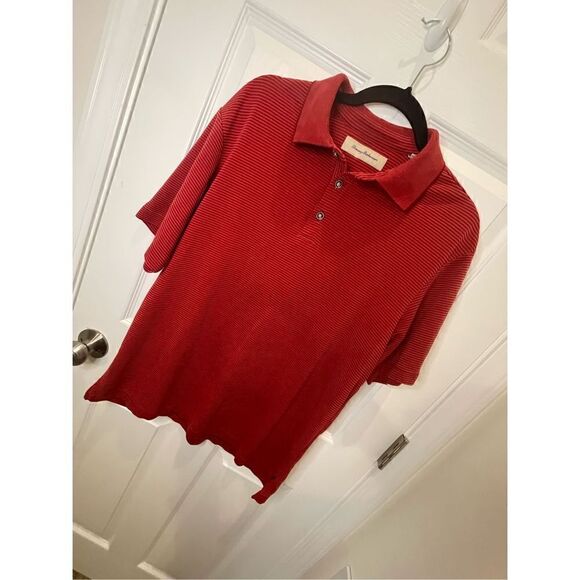 Tommy Bahama men’s polo red striped medium - Picture 1 of 7